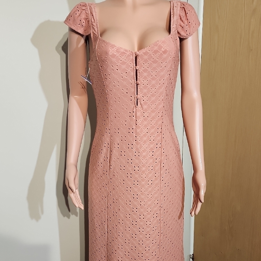 Wayf Pink Maxi Sundress with Sweetheart Neckline - Picture 3 of 13